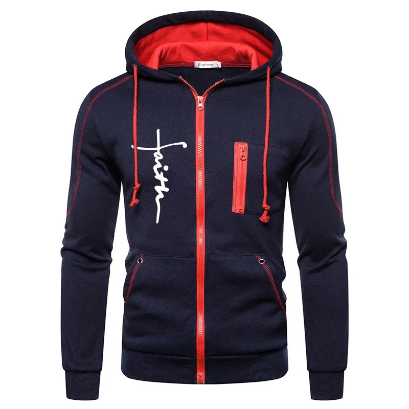 Daily Men's Tracksuit Jogging Hoodie Men Single Piece Sports Zipper Jacket Sweatshirts and Sports Pants Clothing Casual Outdoors