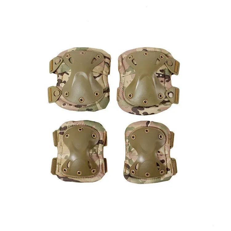 Knee and Elbow Protective Pads for Outdoor Sports (Hunting, Airsoft, Military Tactical) - Safety Gear Support