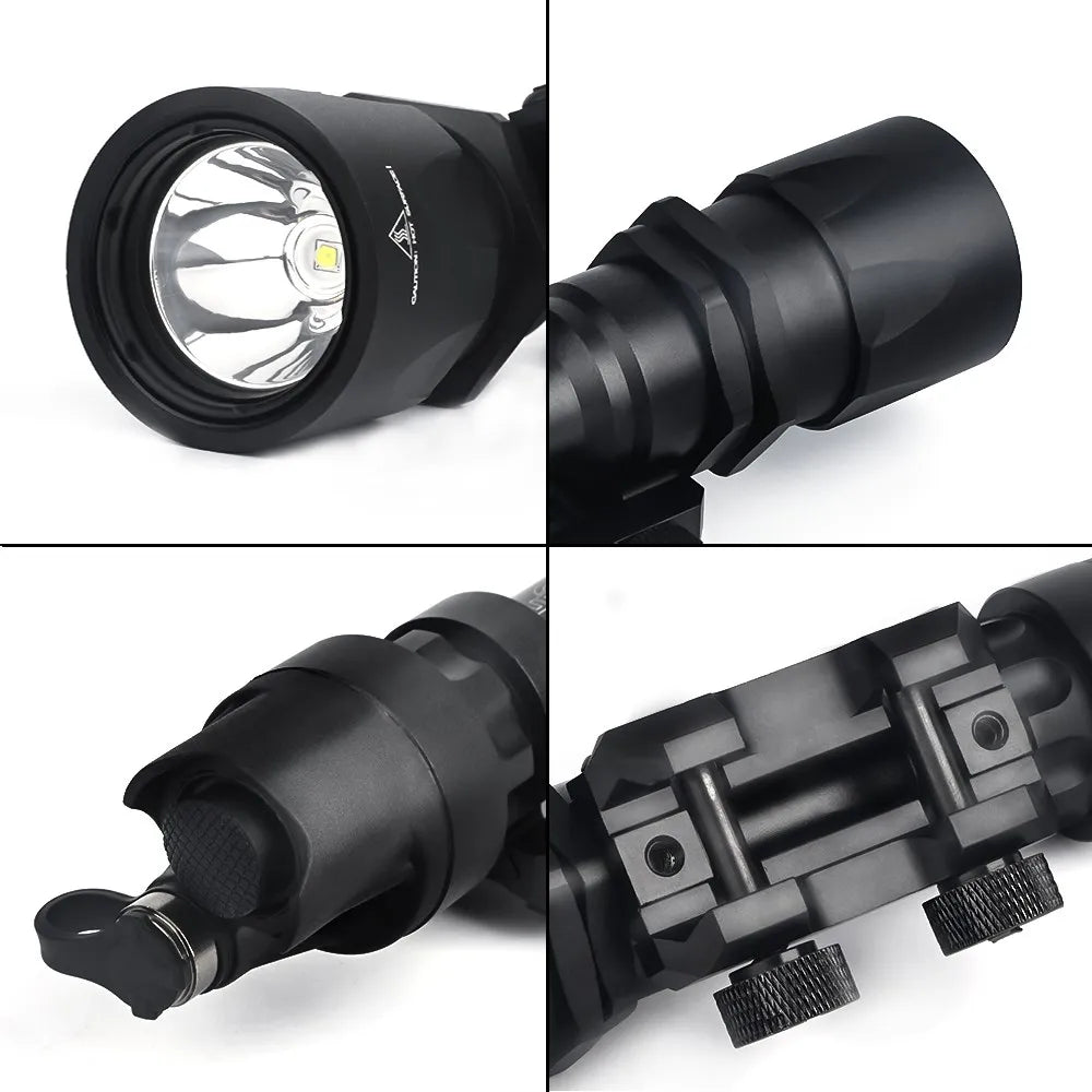 WADSN M951 Metal Tactical Flashlight Airsoft Weapon Accessory Light 600lm Hunting With Pressure Switch Fit 20mm Picatinny Rail