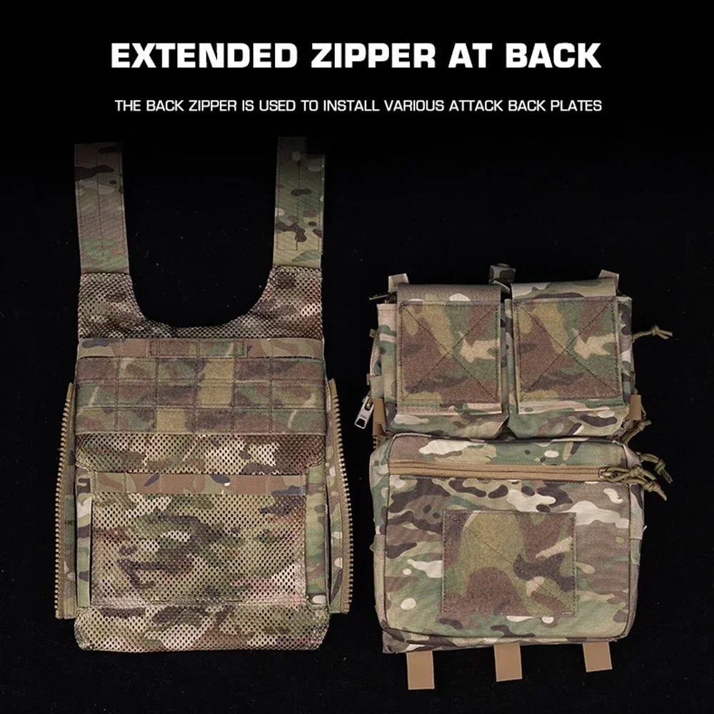 Tactical OTB LV119 Vest Quick Release Cummerbund with Triple 5.56 Mag Pouch Airsoft Hunting Vest Rear Overt Plate Bag