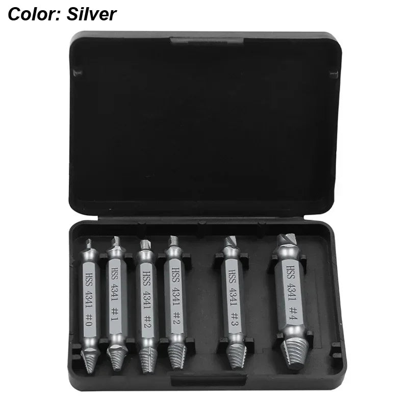 6PCS Damaged Screw Extractor,Double Head Screw Slide Tooth Removal,Great for Stripped, Broken, Stuck Screw