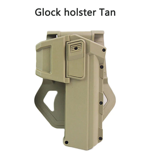 Movable Gun Holsters for Colt 1911 Glock 17 18 Airsoft Pistol Gun Holster Fit Flashlight or Laser Mounted Right Hand with Sling