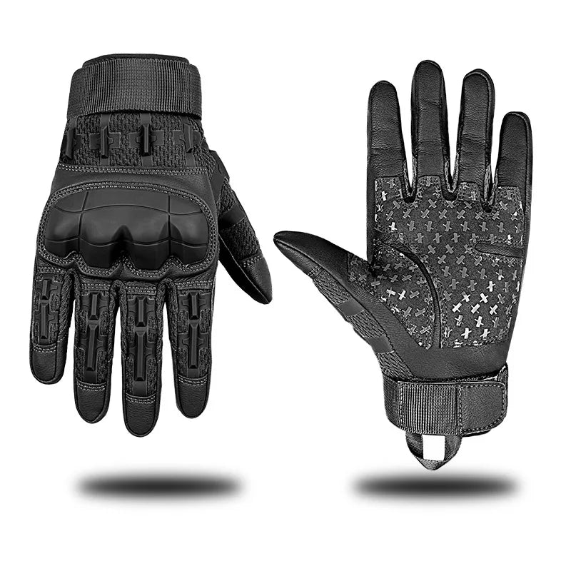 Touch Screen Cycling Gloves PU Leather Airsoft Hunting Shooting Hiking Bicycle Outdoor Sport Riding Bike Protective Men