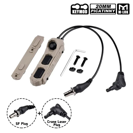 Tactical SF/2.5/3.5 Pressure Button Dual Function Remote Switch PEQ OGL NGAL DBAL M600 M300 Airsoft Scout Light Parts For 20MM