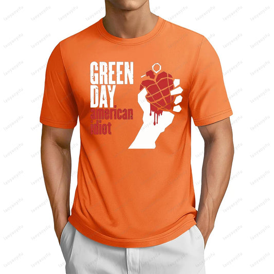 80s 90s Classics Punk Rock Band Green Day T-shirt Hip Hop Casual Fashion Streetwear Fans T Shirt Summer Short Sleeve Man Tshirt
