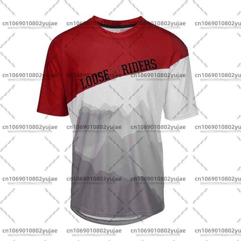 loose riders jersey men's summer mountain bike shirt BMX endurance mountain bike sweatshirt Breathable quick-drying T-shirt