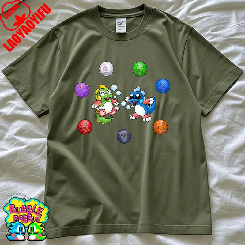 Bubble Bobble Game Graphic T Shirts Gaming Meme Gamer Funny Retro Cult Movie Music Tops Cool Gift Men Woman Cotton Tees T-Shirt