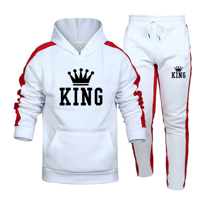 Men's Printed Lounge Set, Comfortable Hoodie & Pants Two-Piece, High-Quality Home Wear, Outdoor Cycling Sports Camping Leisure