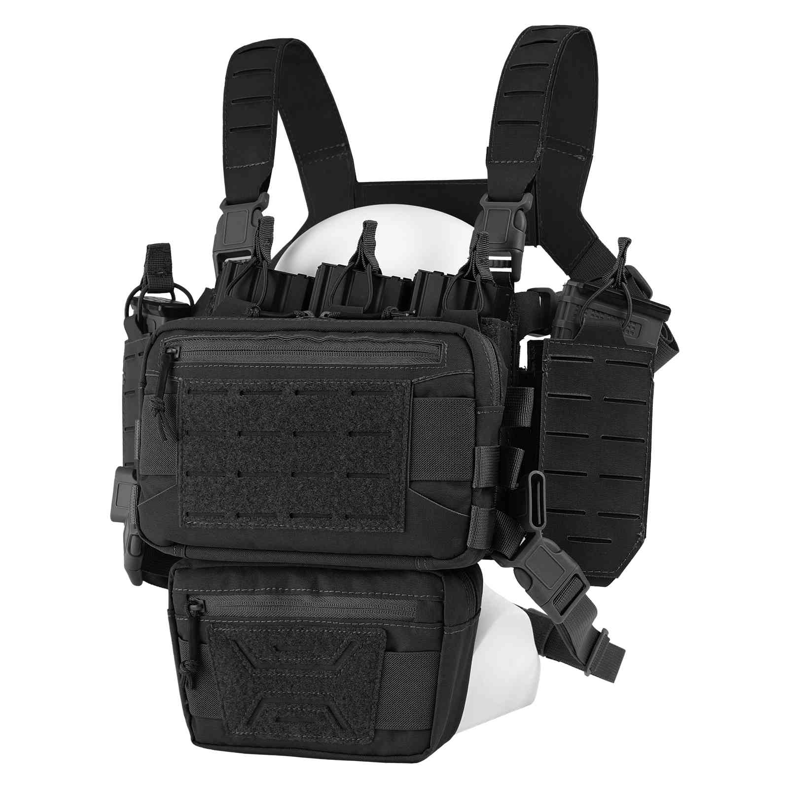 Votagoo Tactical Chest Rig,Molle Modular Micro Fight Chest Rigs Adjustable&Detachable with 5.56/7.62 Magazine Pouch-5