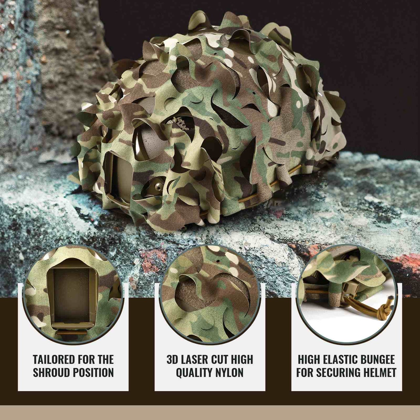 Votagoo Helmet Cover Combo, Tactical Helmet Cover for Fast Helmet-2