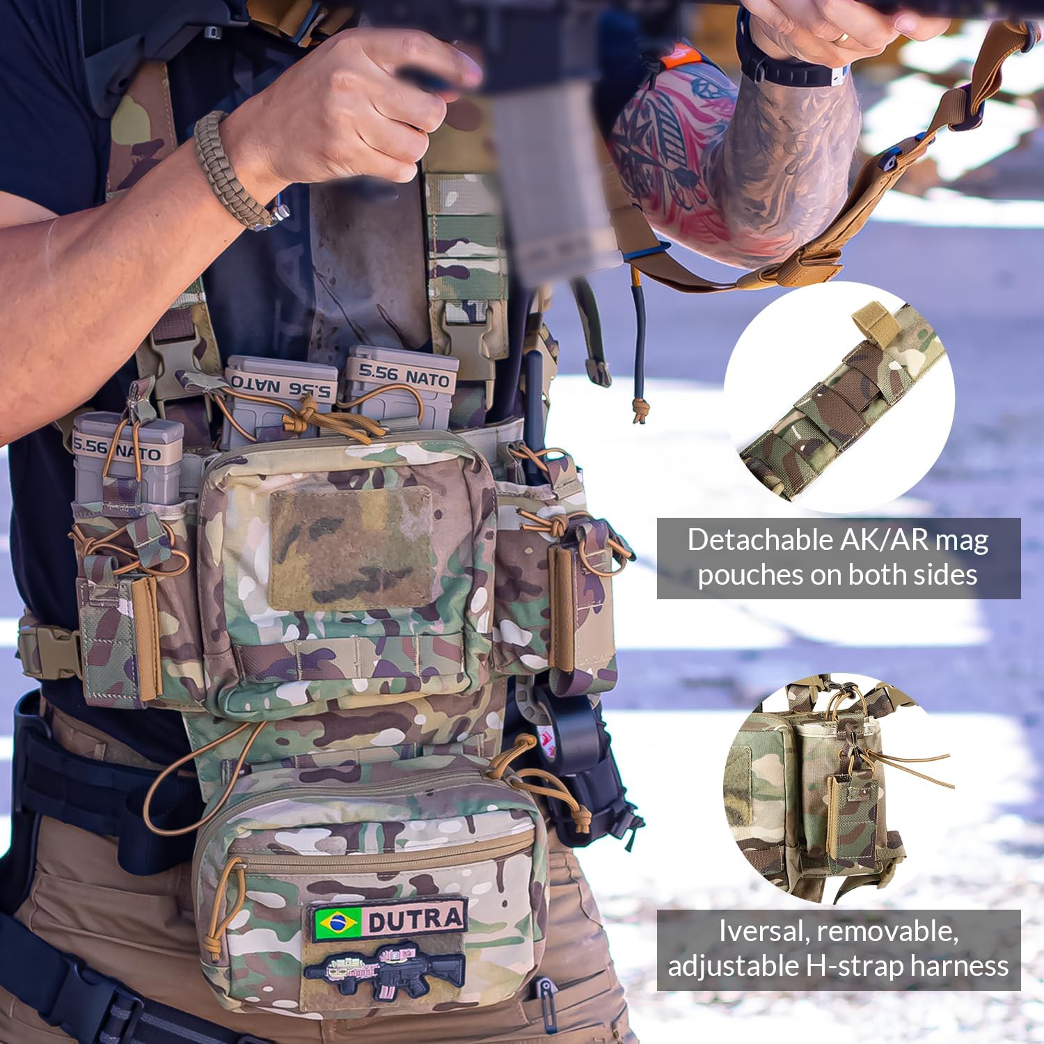 Votagoo Adjustable & Detachable Tactical Chest Rig-2