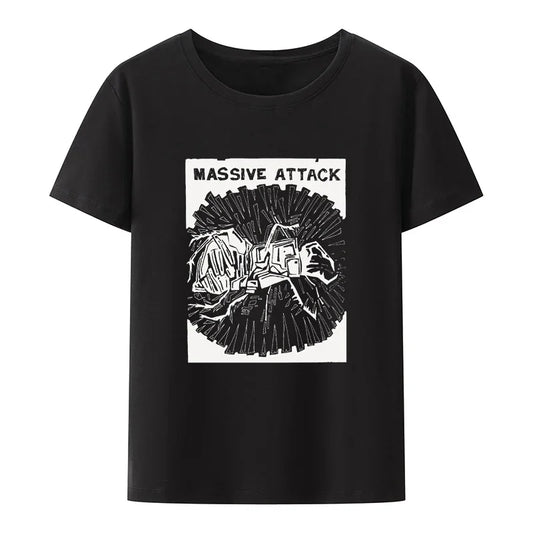 Massive Attack Rock Bands Print T Shirt Men Women Hip Hop Fashion Hipster Streetwear Unisex Comfortable Loose Breathable Tops
