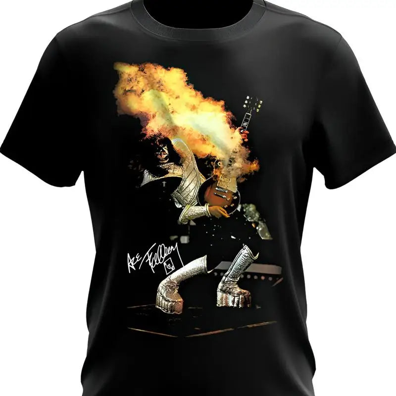 Hot Ace Frehley Guitar Hip Hop Black S 5XL T Shirt P1098