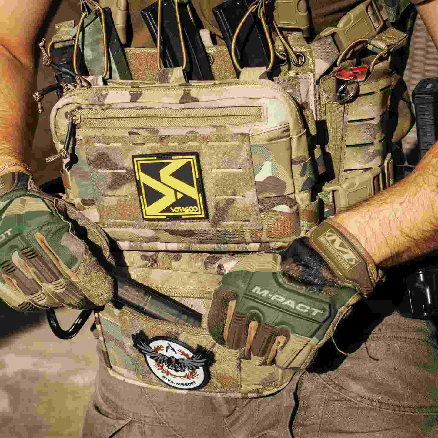 Votagoo Tactical Chest Rig,Molle Modular Micro Fight Chest Rigs Adjustable&Detachable with 5.56/7.62 Magazine Pouch-3
