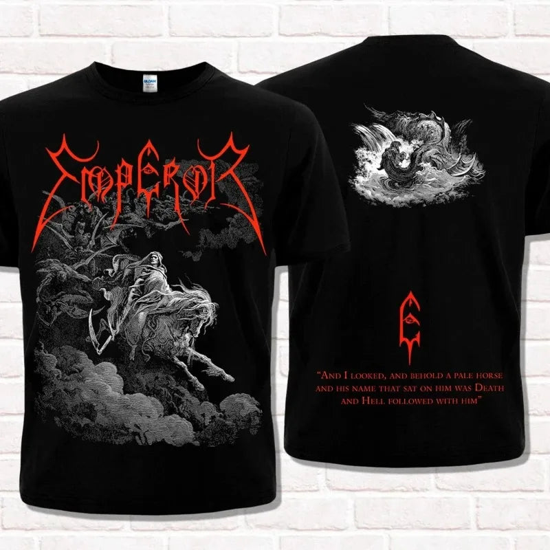 Heavy Metal Rock Band Printed Short-sleeved Retro Y2K T-shirt Casual Loose Streetwear Unisex Sporty Round-neck Top