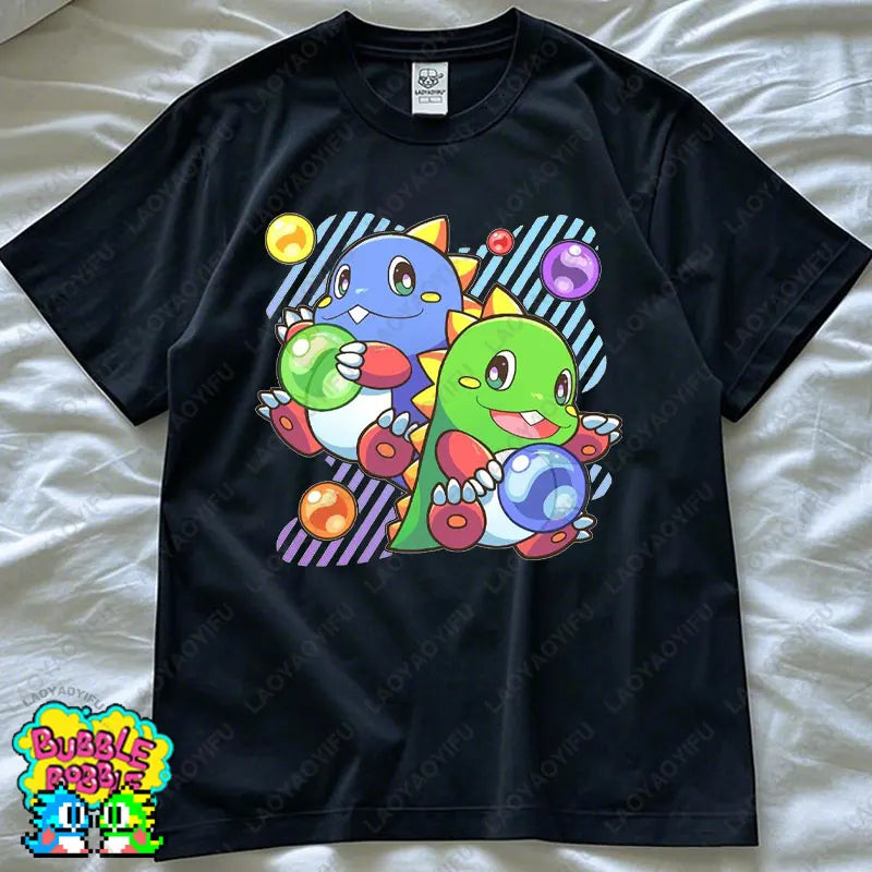 Bubble Bobble Game Graphic T Shirts Gaming Meme Gamer Funny Retro Cult Movie Music Tops Cool Gift Men Woman Cotton Tees T-Shirt