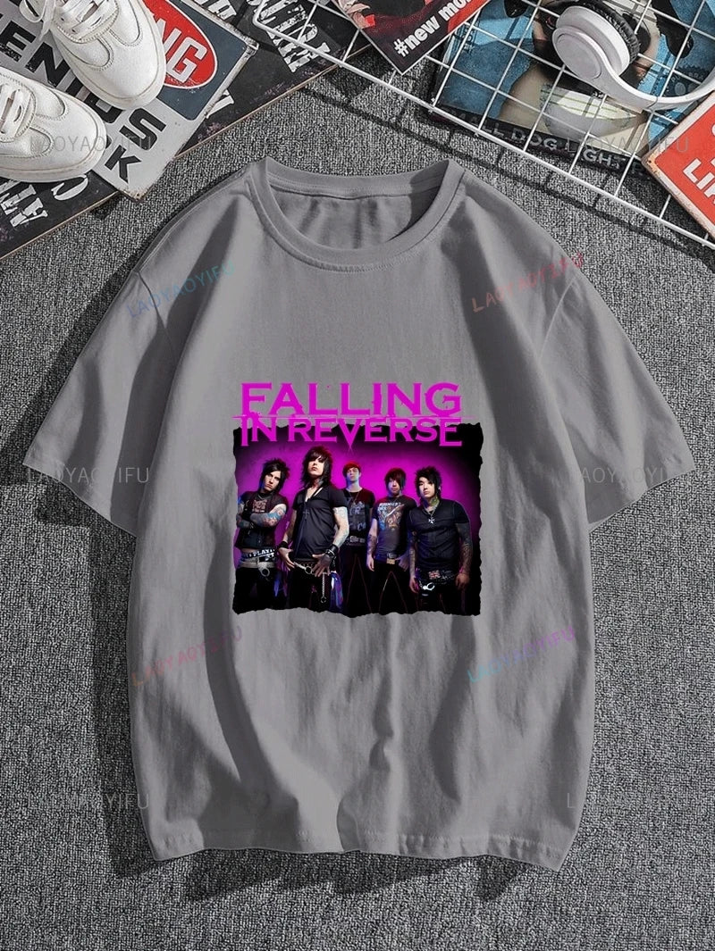 Falling in Reverse Is A Famous Post-hardcore Band Printed T-shirt From The United States,A Classic Punk Rock Style Cotton Tshirt