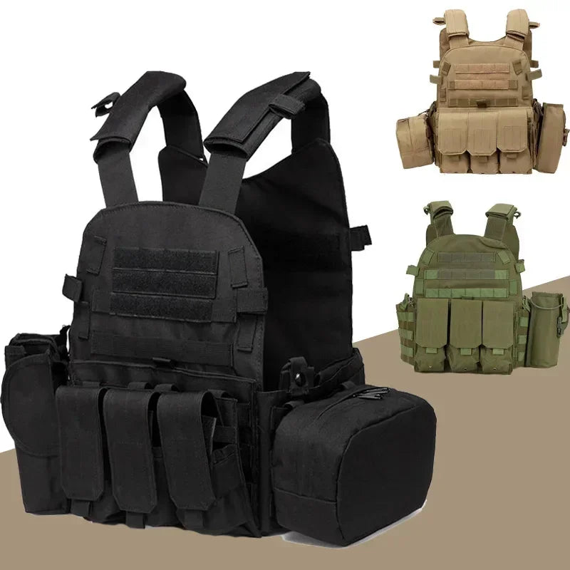 6094 Military Tactical Vest Body Armor Combat Army CS Gear Hunting Plate Carrier Airsoft Accessories Wargame Pouch Molle Vest
