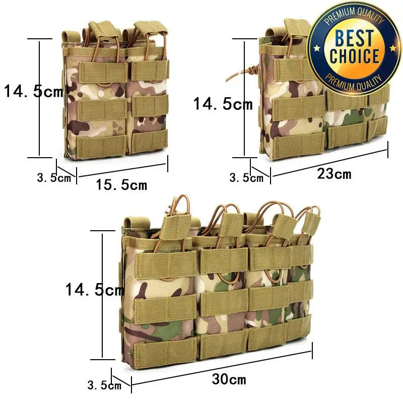 1000D Tactical Magazine Pouch Double/Triple/Quadruple Mag Pouch Airsoft Ak 7.62/5.56mm M4 Ar Rifle Hunting Accessories