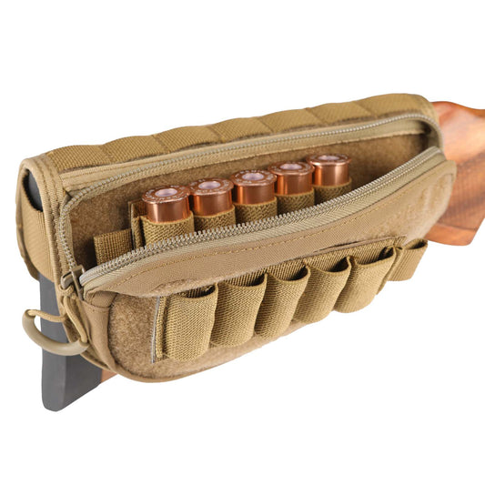 Tactical Gunstock Pouch Buttstock Shotgun Rifle Shell Holder-0