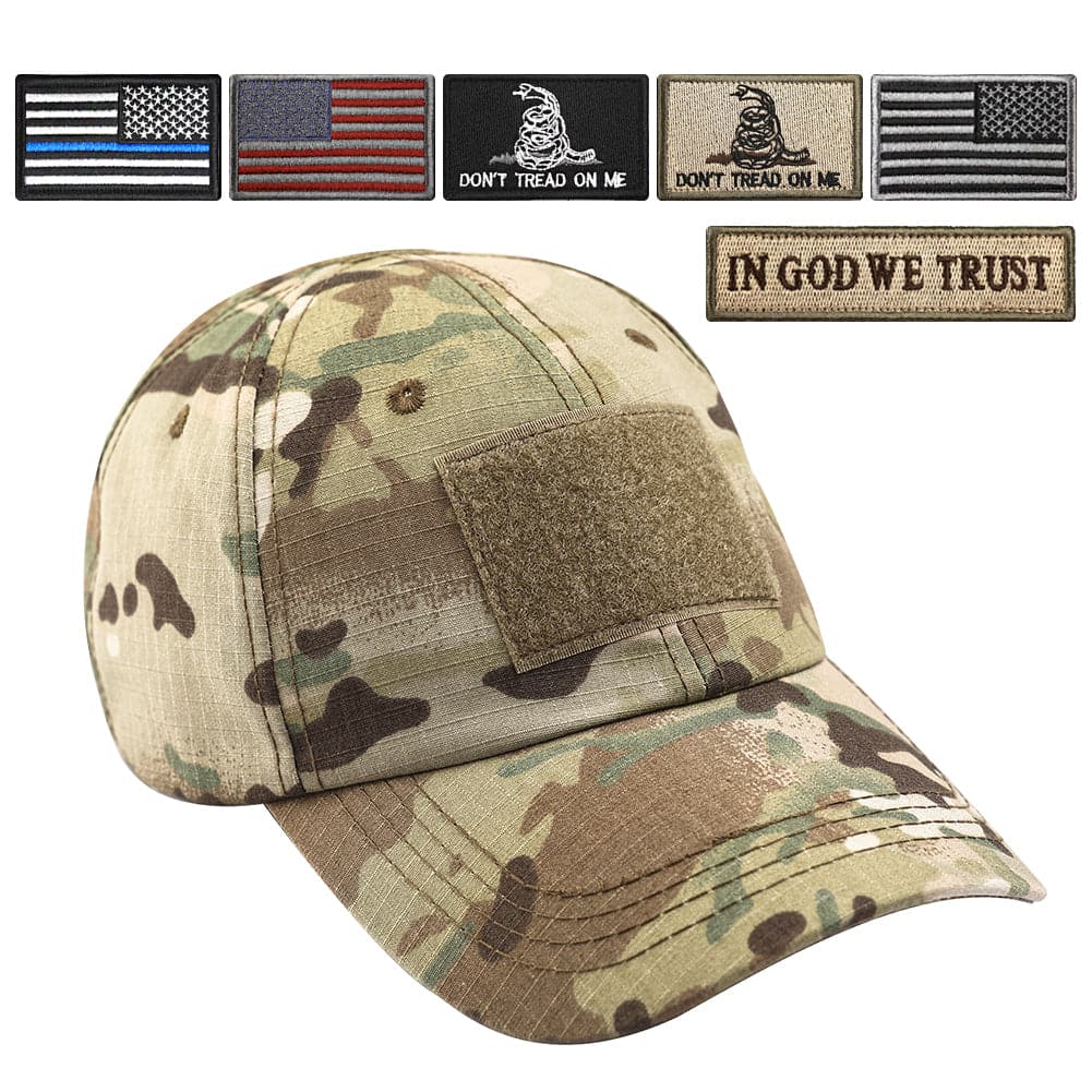 Hunting Tactical Operator Cap with 6 US Flag Patches-6