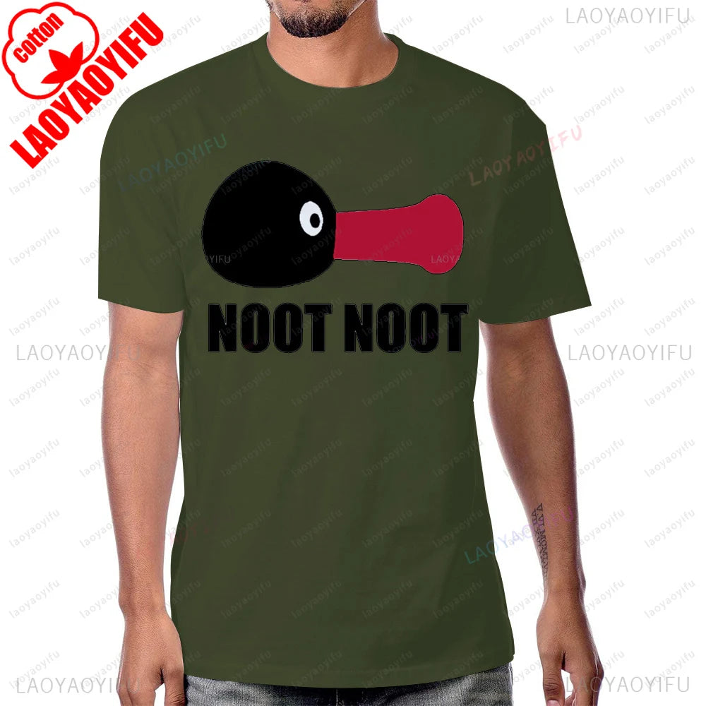 Noot Noot PINGU Internet Meme Funny Cartoon Graphic Printed T-shirt Harajuku Fashion Loose Multicolor Tshirt Summer Casual Tees