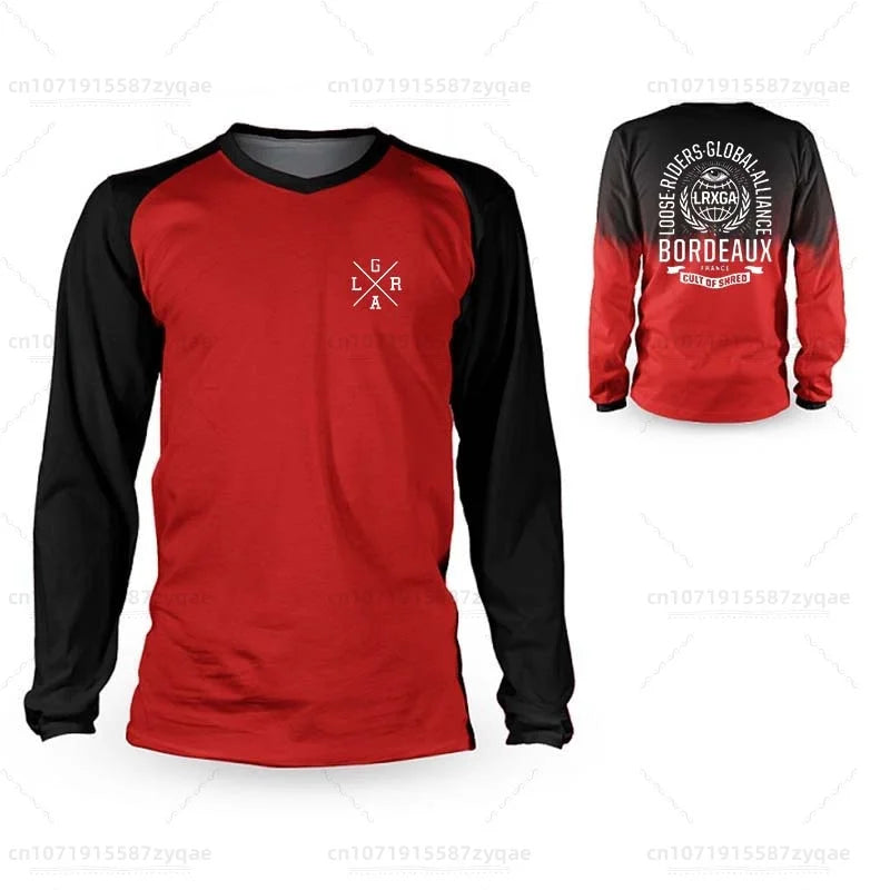 Motocross Loose Riders Short Sleeve Jersey MTB Mountain Bike Breathable Shirts DH BMX Enduro Men's Sweatshirts