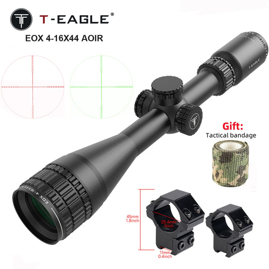 4-16x44 AOIR Tactical Scope Red/Green Crosshair Reticle Optics Rifle Scope Sniper Hunting Shooting Airsoft Accessory