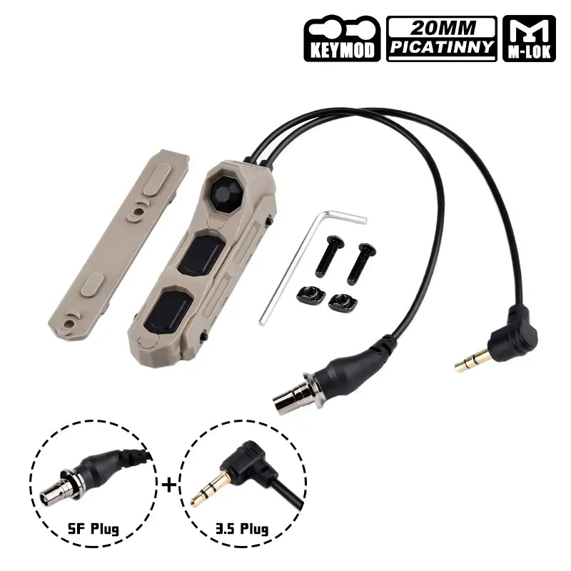 Tactical SF/2.5/3.5 Pressure Button Dual Function Remote Switch PEQ OGL NGAL DBAL M600 M300 Airsoft Scout Light Parts For 20MM