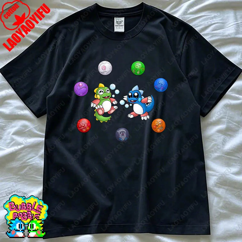Bubble Bobble Game Graphic T Shirts Gaming Meme Gamer Funny Retro Cult Movie Music Tops Cool Gift Men Woman Cotton Tees T-Shirt
