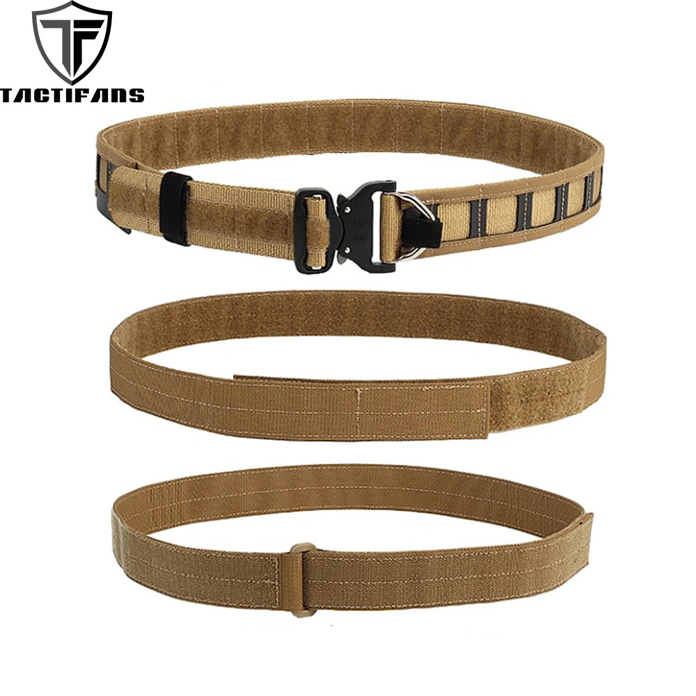 Tactical 3 Layer 1.5inch Combat Belt Quick Release Metal Buckle MOLLE Mens Belts Camo Airsoft Shooting Hunting Gear Accessories
