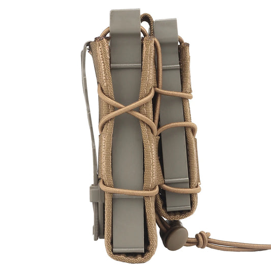 Tacctical Molle Double Magazine Pouch 9mm/7.62/5.56mm Pistol Rifle Mag Pouch M4 AR15 AK Glock 17 Universal Fast Attach Carrier