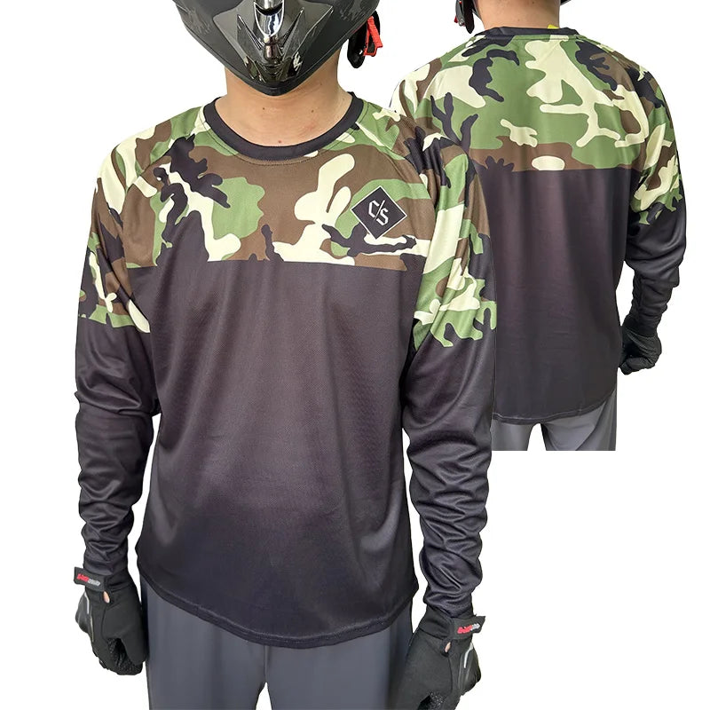 loose riders jersey men's summer mountain bike shirt BMX endurance mountain bike sweatshirt Breathable quick-drying T-shirt