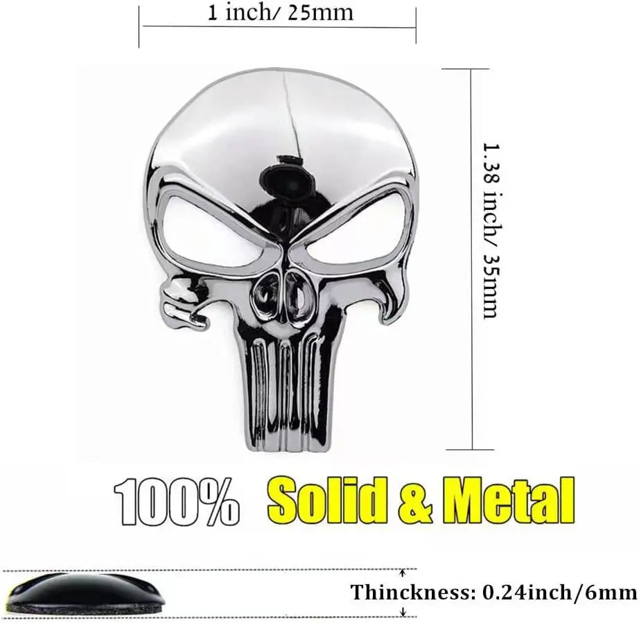 New Skull Metal Sticker for AR15 AR10 AK47 M4 M16 1911 USP M92 Glock G17 19 22 43x Airsoft Rifle Pistol Gun Hunting Accessories
