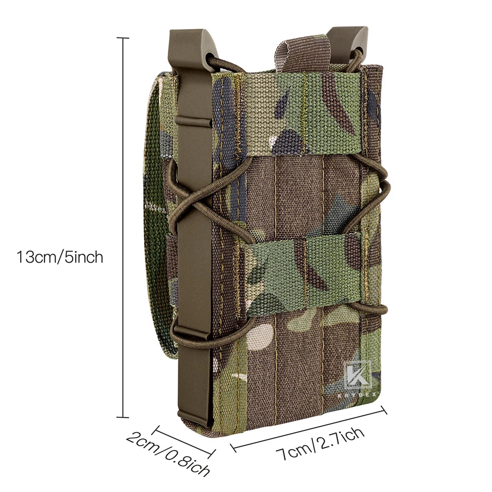 KRYDEX Tactical 5.56mm 9mm Mag Pouch M4 AR15 Rifle Pistol Single Magazine Pouch MOLLE Holder Hunting Airsoft Accessories