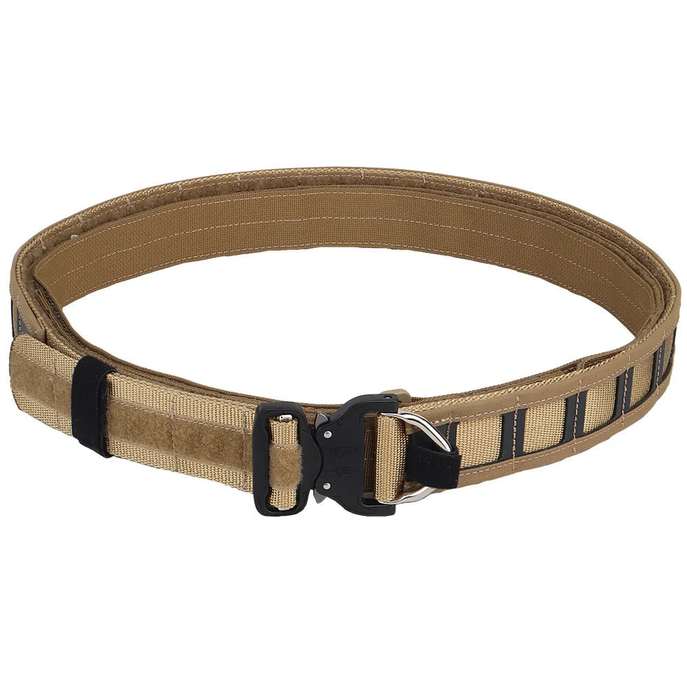 Tactical 3 Layer 1.5inch Combat Belt Quick Release Metal Buckle MOLLE Mens Belts Camo Airsoft Shooting Hunting Gear Accessories