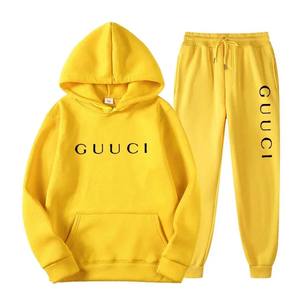 Fashion men's casual sports set Spring and Autumn 2025 new casual men's and women's hoodie + jogging pants two-piece set
