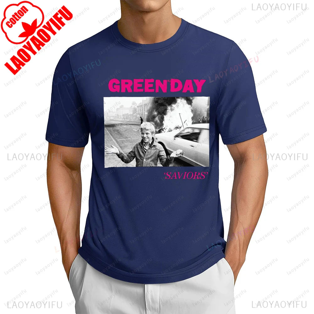 90s 80s Green Day Punk Rock Band Fans T-shirt Hip Hop Casual Fashion Streetwear Women T Shirt Summer Short Sleeve Man Tshirt