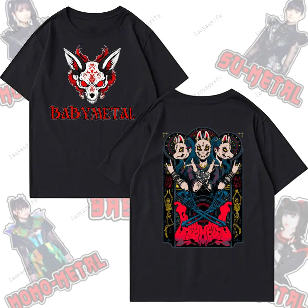 Babymetal Japanese Band T-shirt Men Hip-hop Rock Band Casual Short Sleeve Y2k T-shirt Tops Beautiful Unisex Clothing Y2K Top