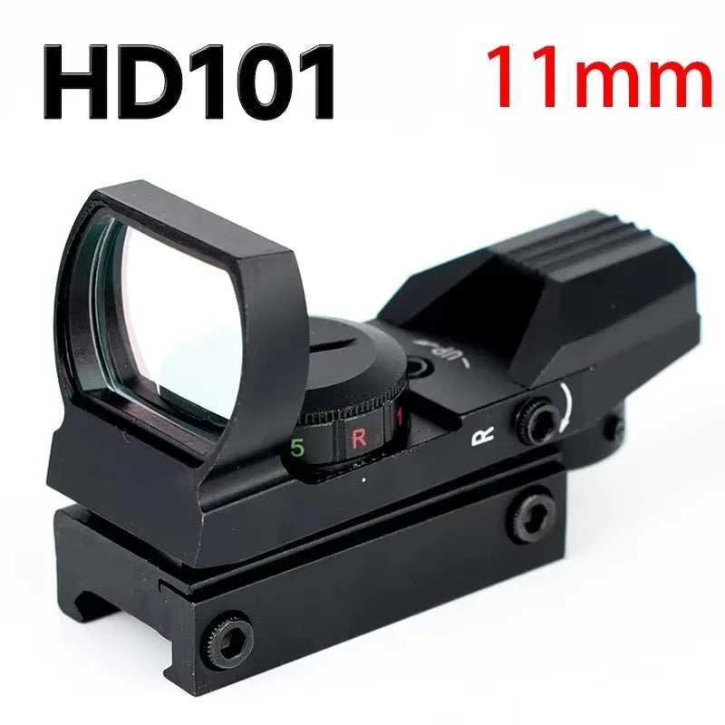 Tactical Holographic 4 Reticle Green Red Dot Portable Outdoor Sight for 11mm / 20mm Rail Mount Hunting Rifle Airsoft Accessory