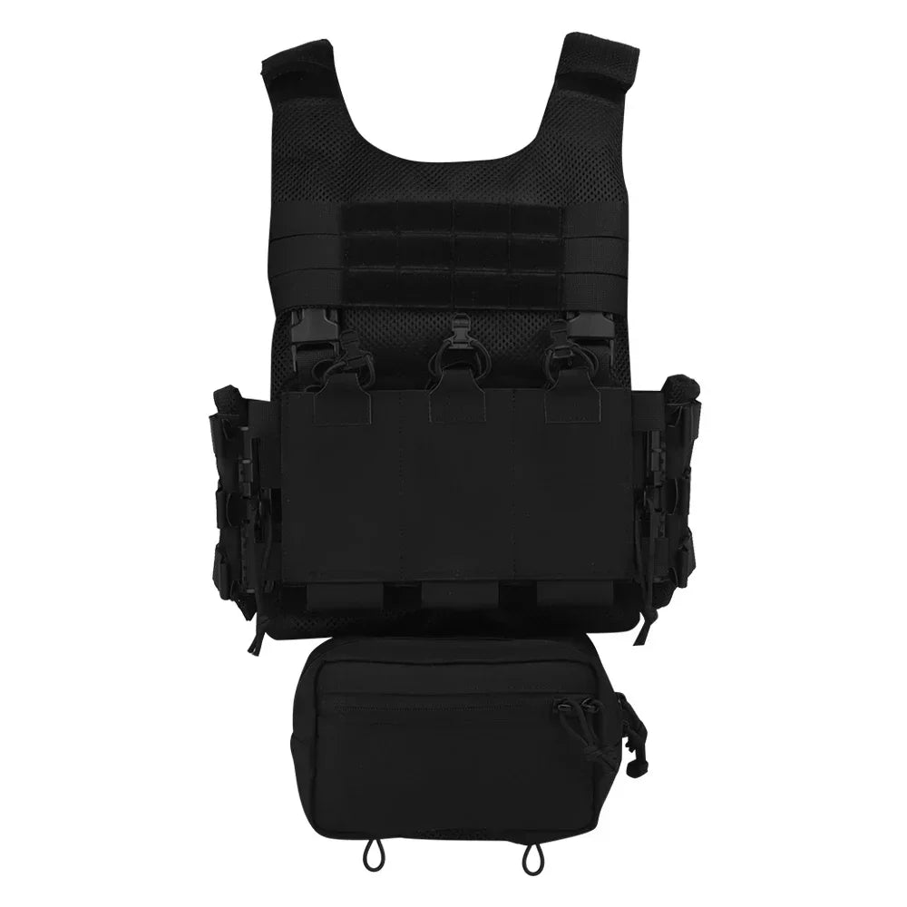 Tactical OTB LV119 Vest Quick Release Cummerbund with Triple 5.56 Mag Pouch Airsoft Hunting Vest Rear Overt Plate Bag
