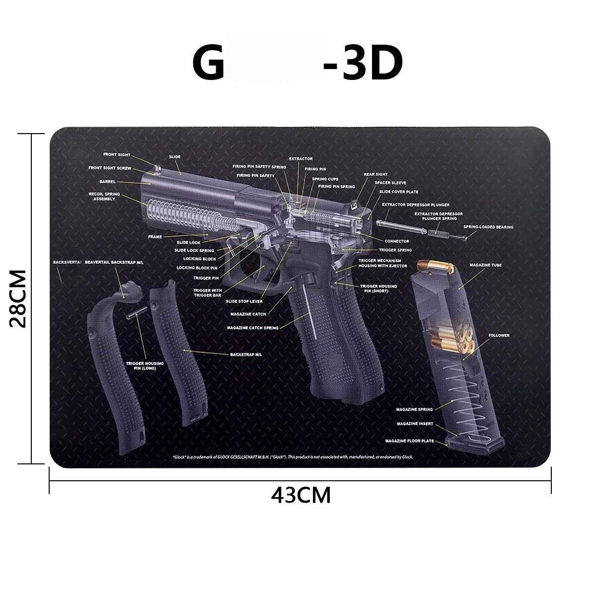 Gun Cleaning Rubber Mat Mouse Pad Parts Diagram For AR15 AK47 Remington 870 K98K MP5 G17 CZ-75 1911 Bere 92 PX4 Walther PPQ