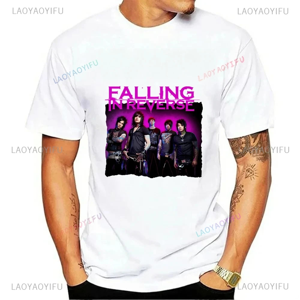 Falling in Reverse Is A Famous Post-hardcore Band Printed T-shirt From The United States,A Classic Punk Rock Style Cotton Tshirt