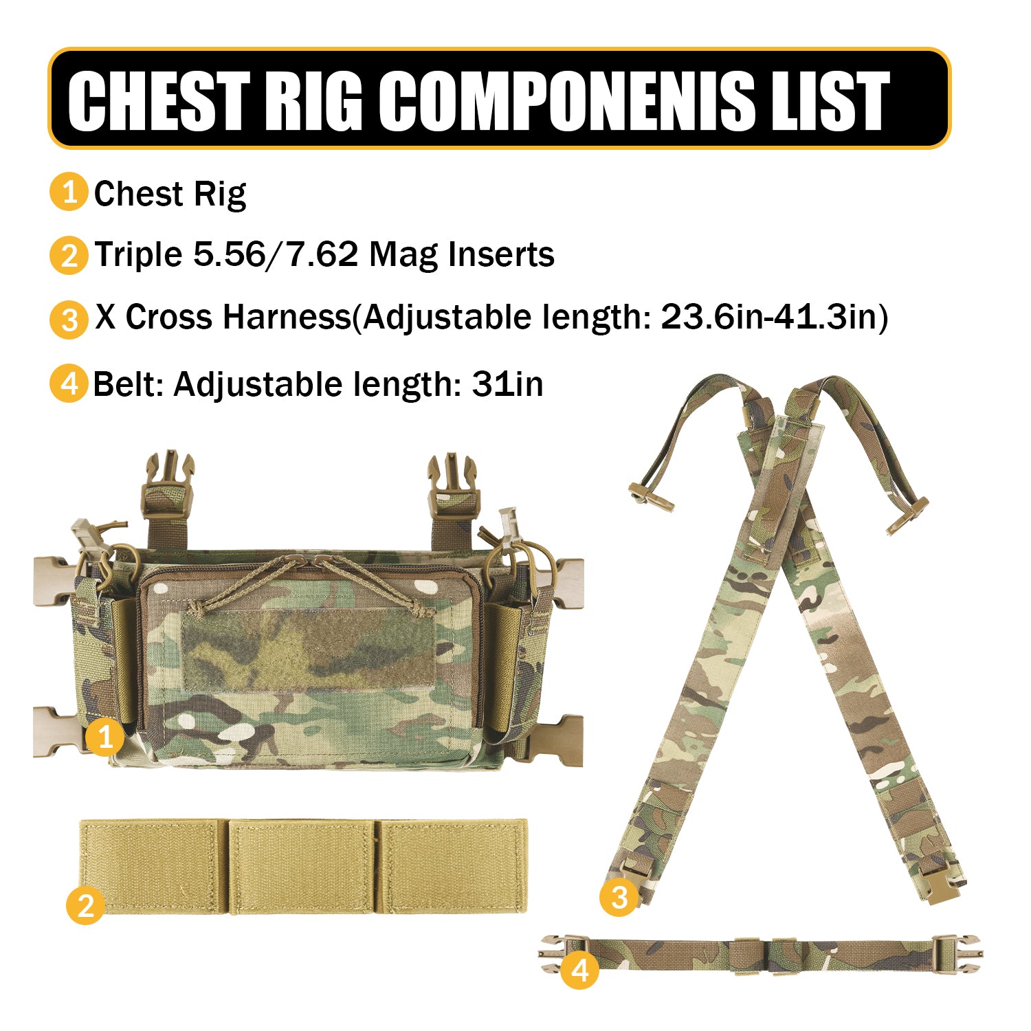VOTAGOO D3CRM Tactical Chest Rig for Shooting Hunting-4