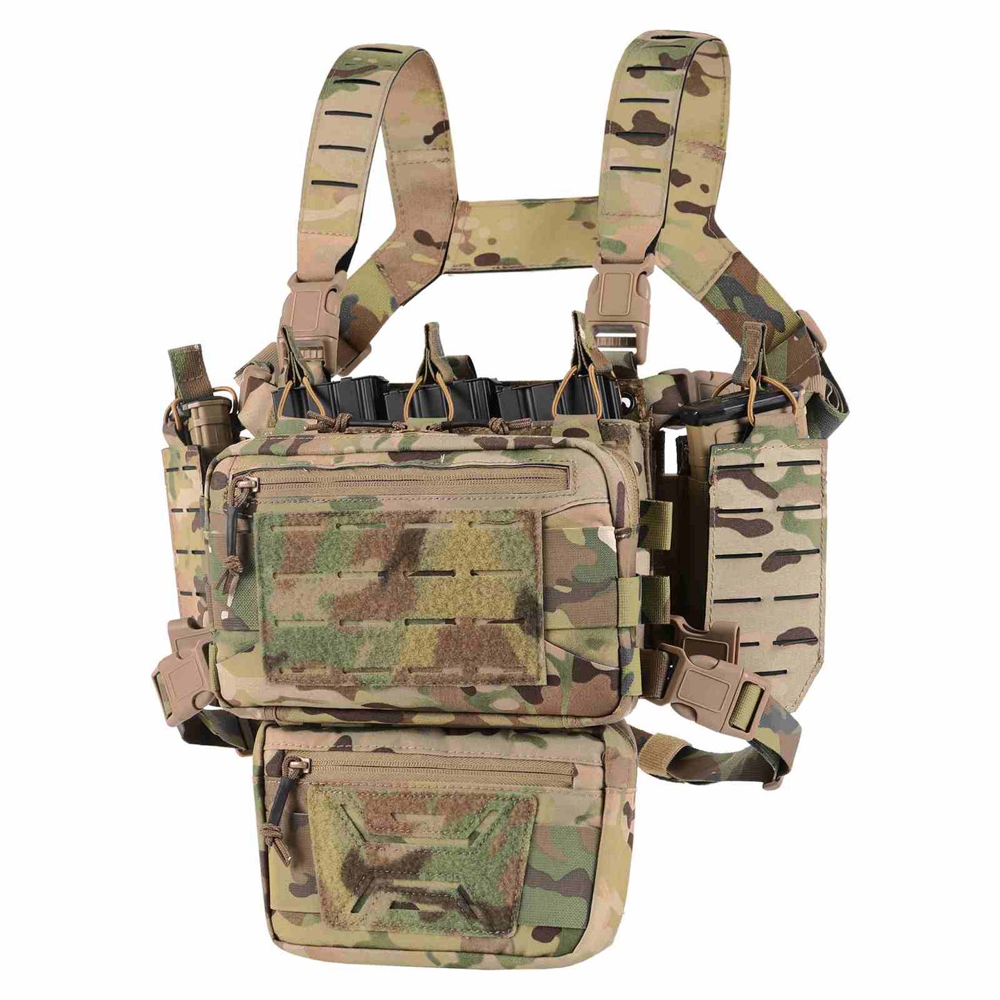 Votagoo Tactical Chest Rig,Molle Modular Micro Fight Chest Rigs Adjustable&Detachable with 5.56/7.62 Magazine Pouch-0