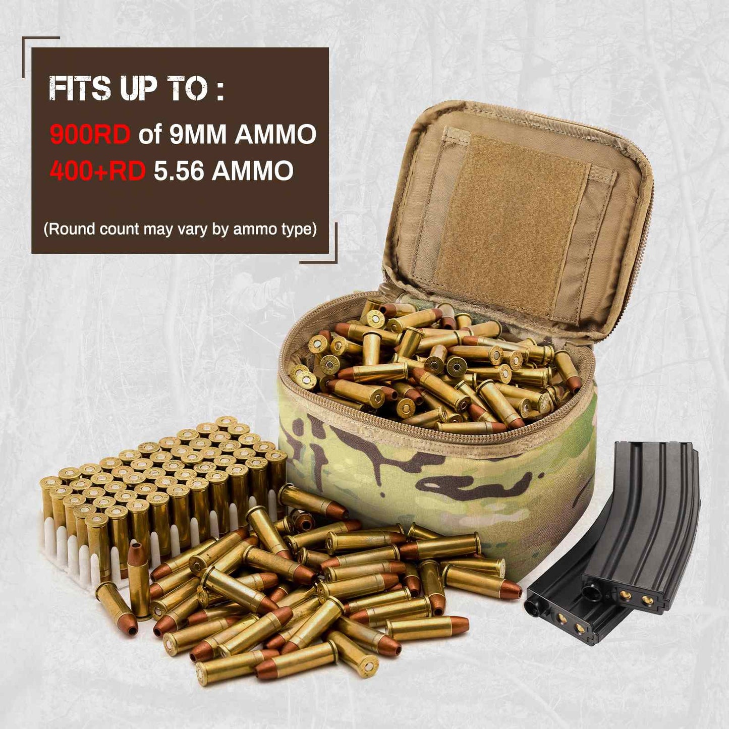 Tactical Ammo Bag, Ammos Transportation Bag for Pistol Rifle and Shotgun Range-3