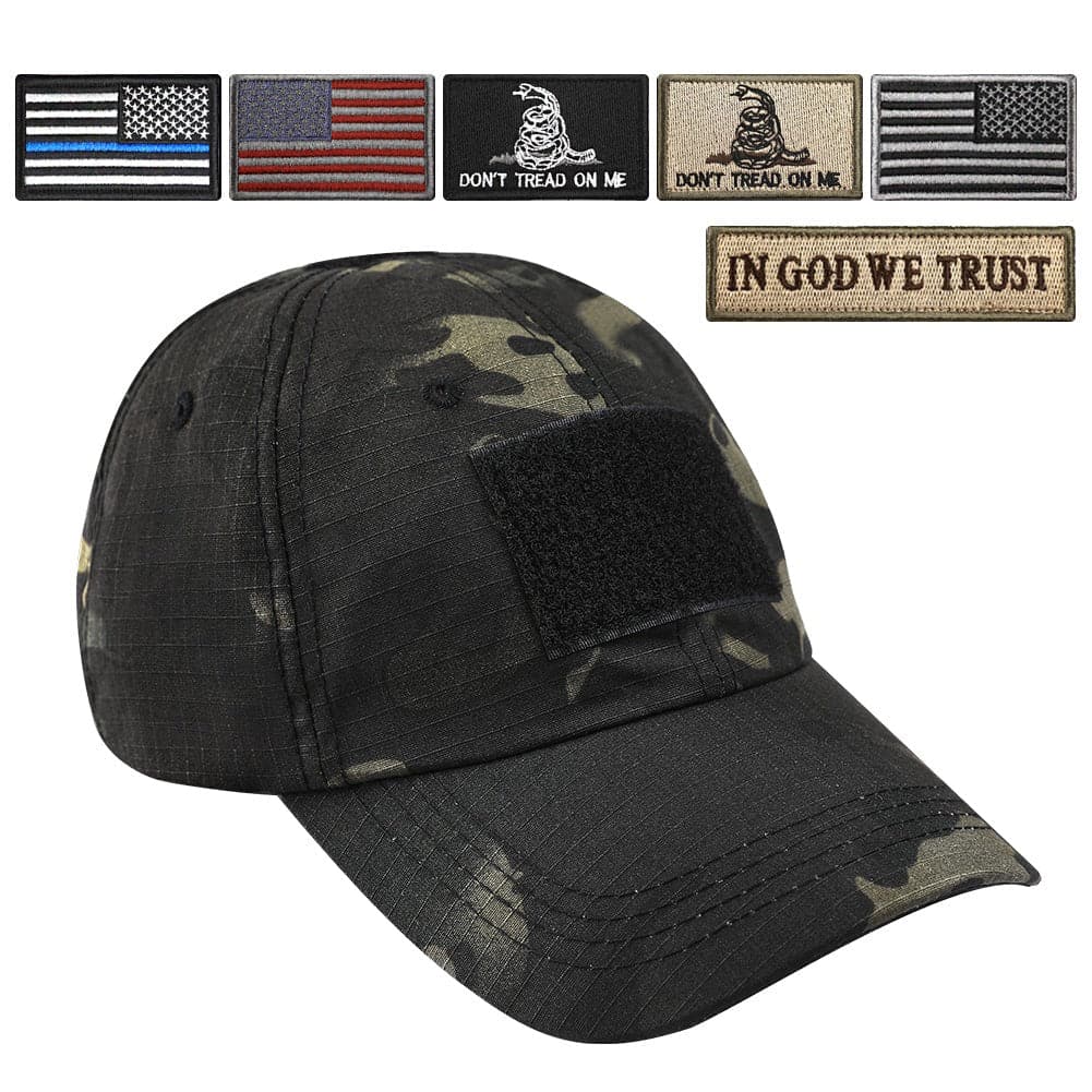 Hunting Tactical Operator Cap with 6 US Flag Patches-0