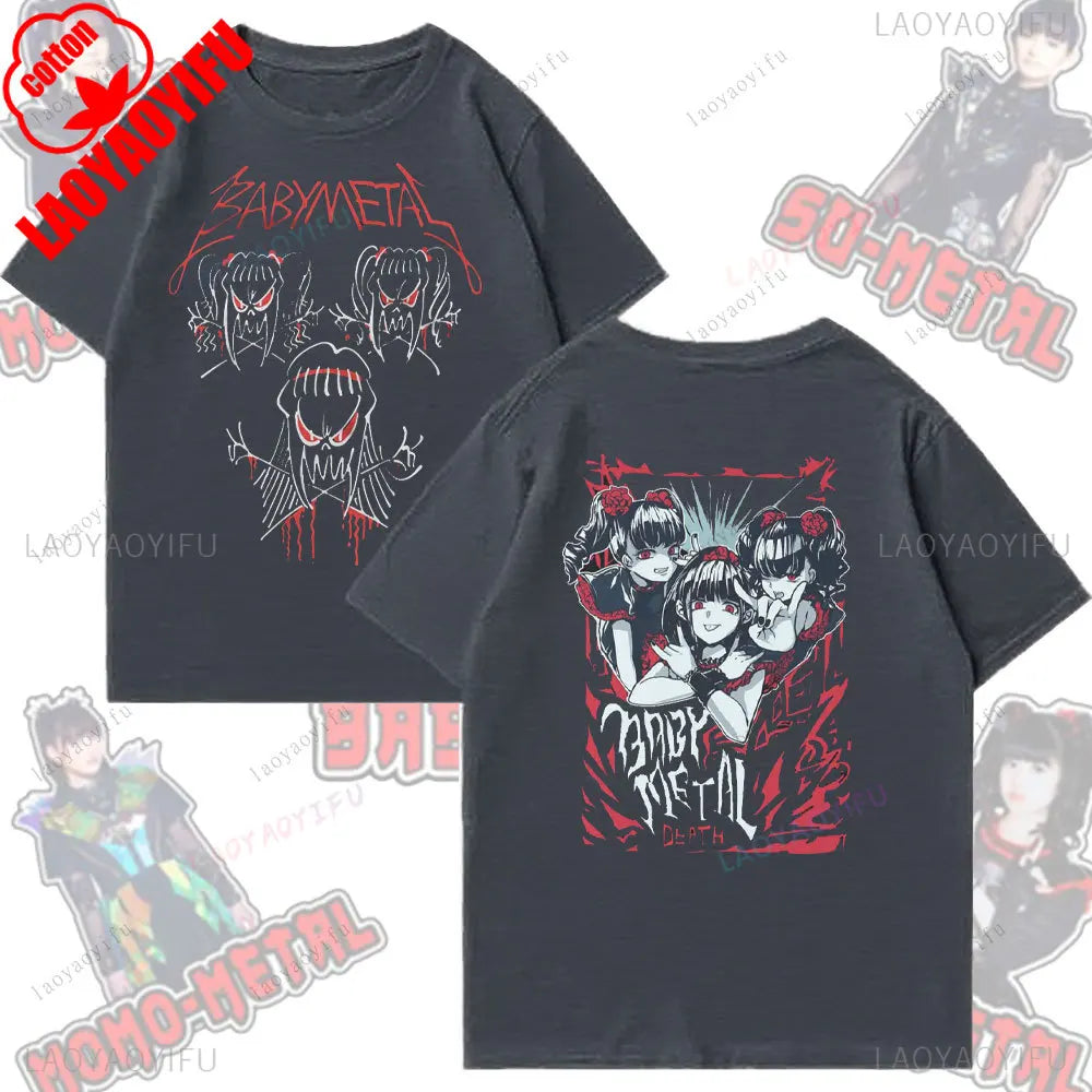 Babymetal Japanese Band T-shirt Men Hip-hop Rock Band Casual Short Sleeve Y2k T-shirt Tops Beautiful Unisex Clothing Y2K Top
