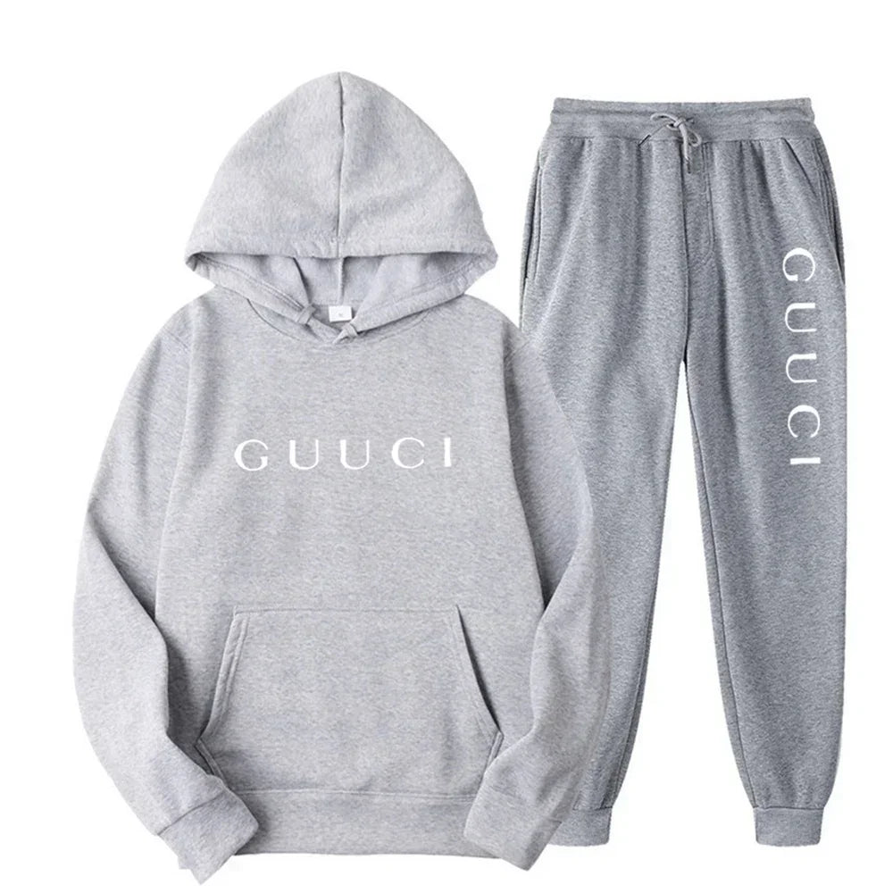 Fashion men's casual sports set Spring and Autumn 2025 new casual men's and women's hoodie + jogging pants two-piece set