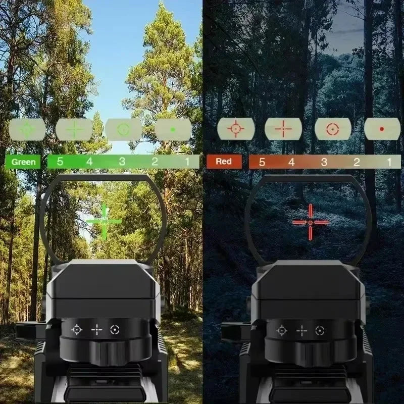 Tactical Holographic 4 Reticle Green Red Dot Portable Outdoor Sight for 11mm / 20mm Rail Mount Hunting Rifle Airsoft Accessory